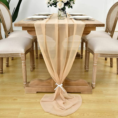 Wedding Table Runner 70x500cm Polyester Flowing Romantic Dusty Rose Party Decors