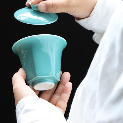 150ml Porcelain Gaiwan Chinese Ceramic Kung Fu Tea Bowl Tea Set Tureen Tea
