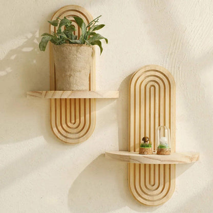 Boho Wall Mounted Shelf for Plants & Decor