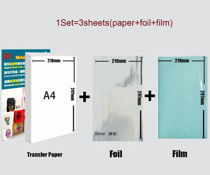 Water Transfers Decal 3Pcs Printable Laser Hot Stamping Paper Image Mug Stickers