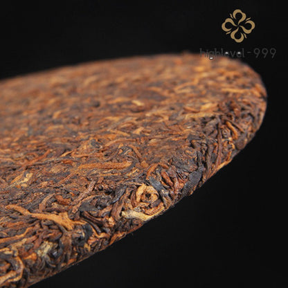 357g Ripe Pu'er 2019 Menghai Golden Bud Grade Ancient Tree Tea Yunnan