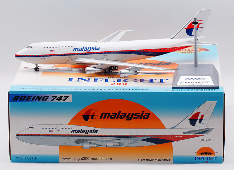 1:200 InFlight Malaysia BOEING 747-300 Passenger Airplane Diecast Aircraft Model