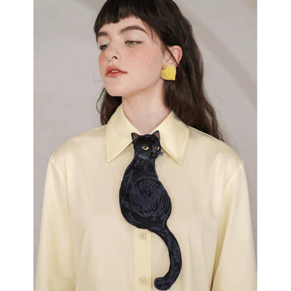 Kamo Original Black Cat Tie French Vintage Unique Bow Tie for Women