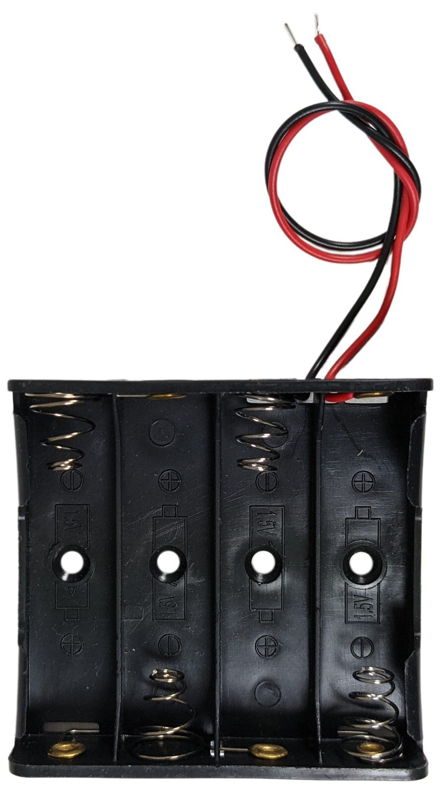 AA 4 Battery Holder with Wire Leads, Holds Four AA Batteries - for DIY / Repair