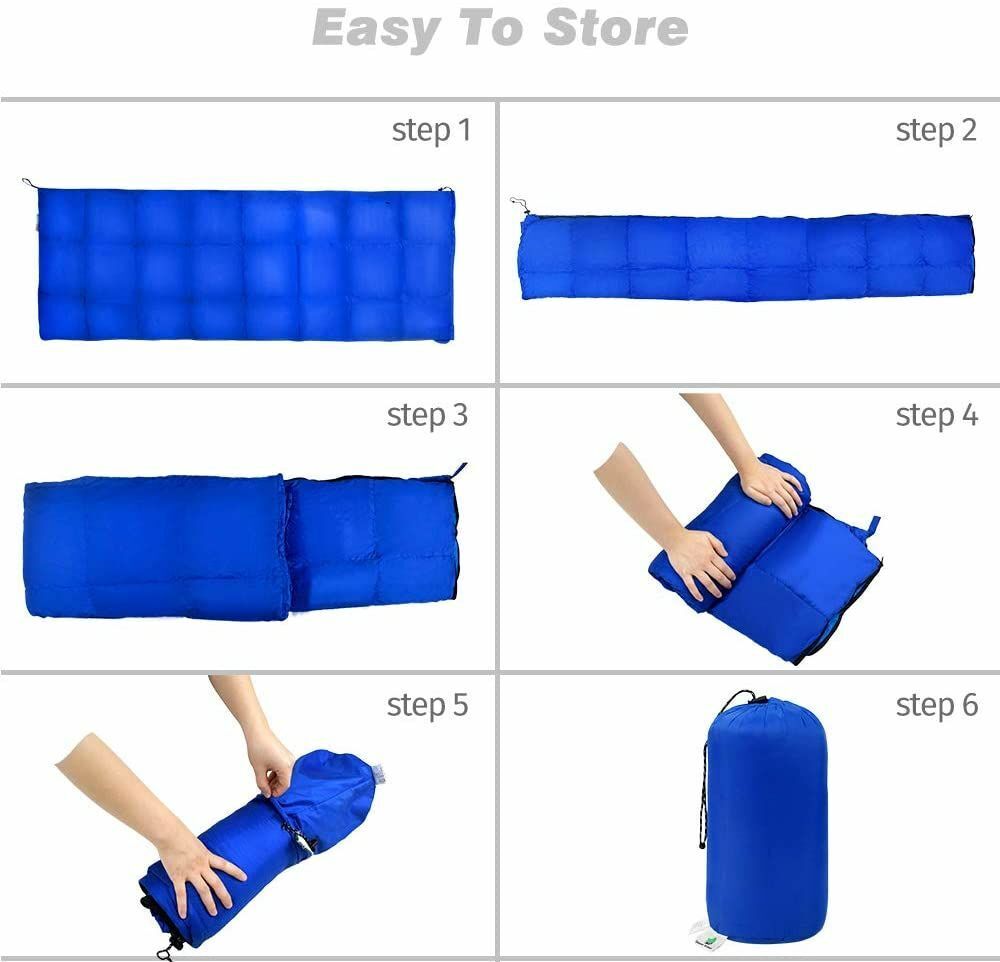 Camping Sleeping Bag Duck Down Waterproof Compression Pack Winter Tourism Adults