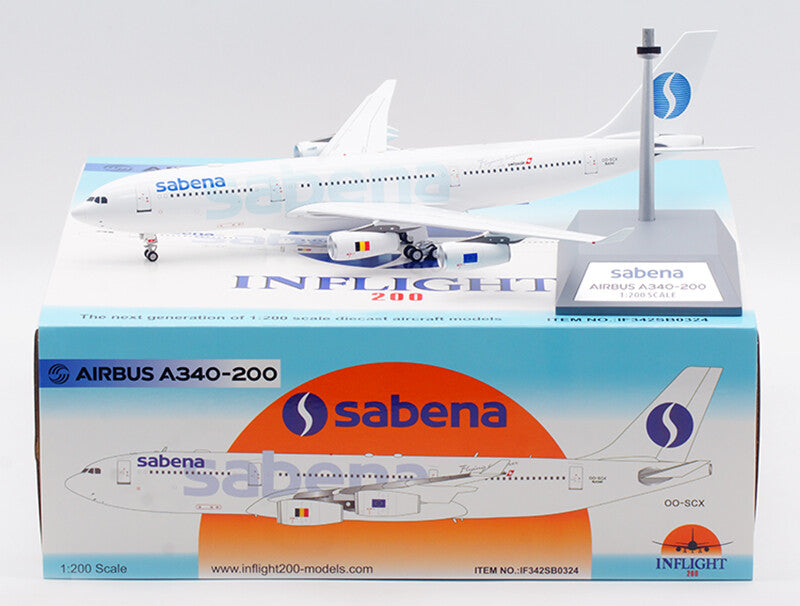 1:200 30CM InFlight Sabena AIRBUS A340-200 Airplane Diecast Plane Aircraft Model