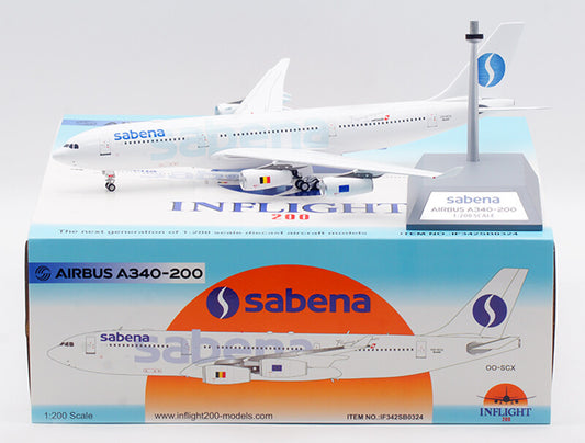 1:200 30CM InFlight Sabena AIRBUS A340-200 Airplane Diecast Plane Aircraft Model