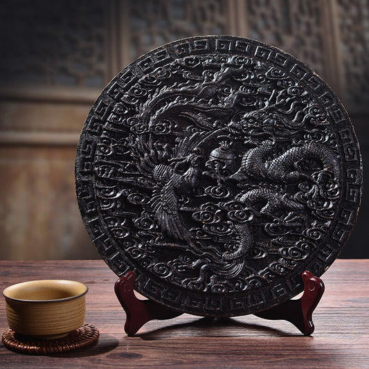 Dragon Phenix Big Red Robe Tea Aged Wuyi Mountains Da Hong Pao Black Tea Cake