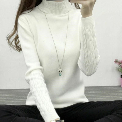 Women Sweaters Turtleneck Cashmere Knitted Pullovers Female Jumper Tricot Tops