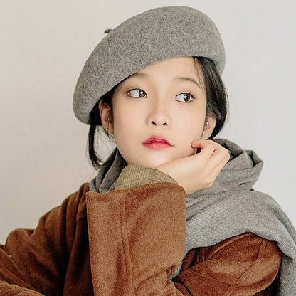 French Beret Caps Winter Warm Street Style Cap Wool Warm Beanie Hat Caps Hiking