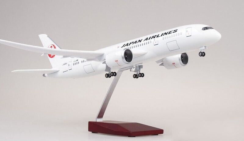 44CM JAPAN AIRLINES BOEING 787 Airplane Led Sound-controlled Light Resin Model