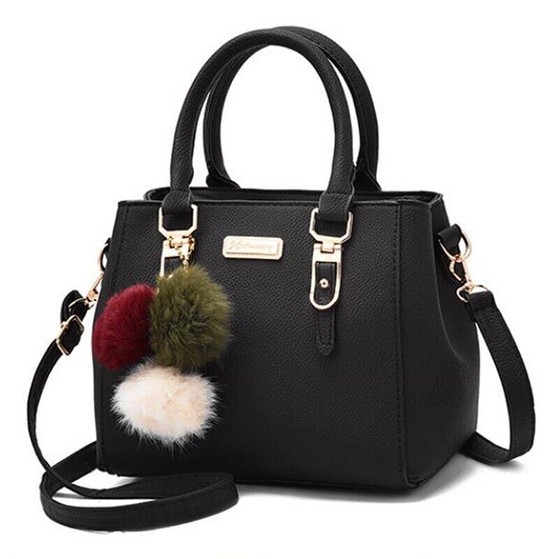 Women Handbag Ladies Bag Handbags PU Leather Pompom Crossbody Shoulder Bags