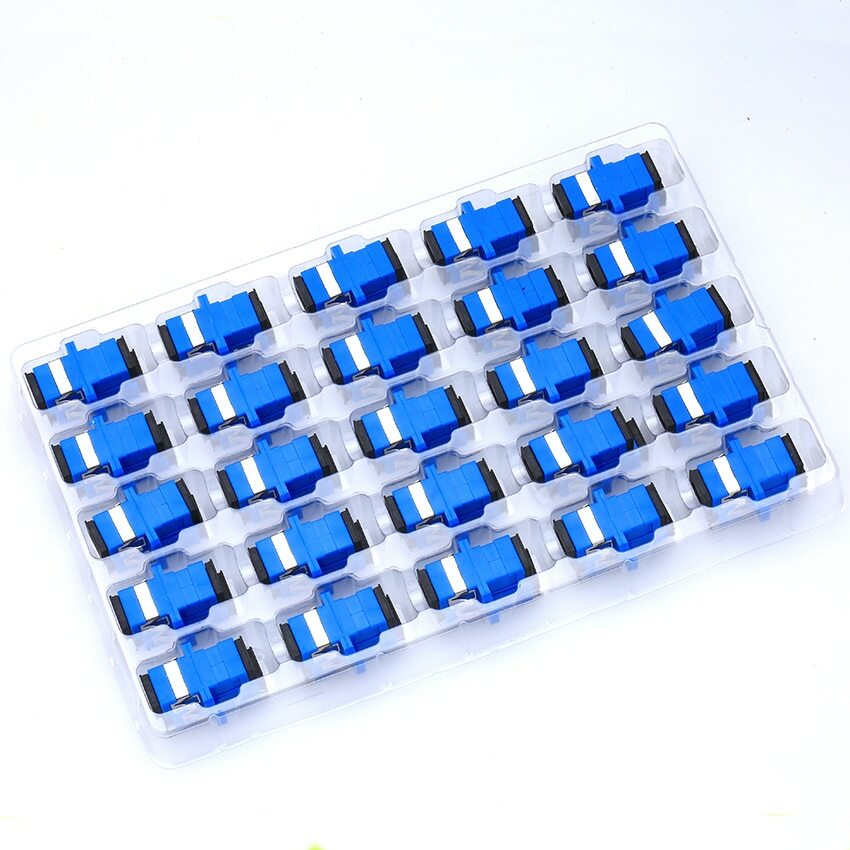 50pcs/lot SC Fiber Optic Adapter SC Flange Coupler SC/UPC Adaptor Fiber Coupler