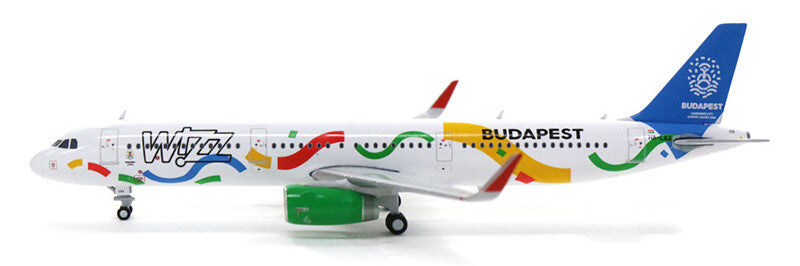 JC Wings Wizz Air Hungary BUDAPEST 2024 AirBus A321/w HA-LXJ 1:400 plane model