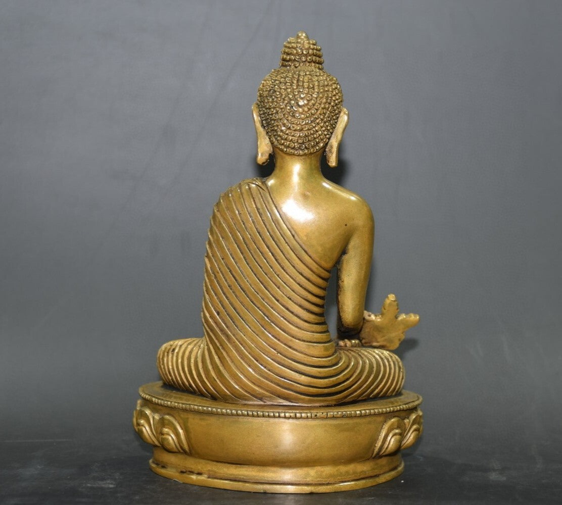 Pure Copper Lotus Base Buddha Ornament Decor Collect