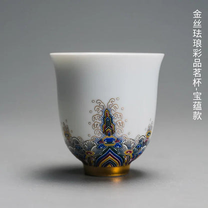 Tea Set Enamel Ceramic Cup Fair Teaware Kitchen Dining Bar Home Garden