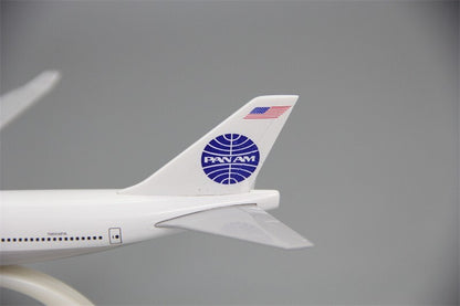 20CM PAN AM BOEING 747-400 Passenger Airplane Diecast Aircraft Plane Model