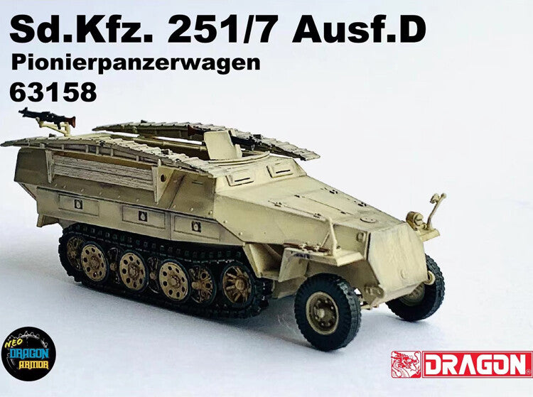 1/72 German Sd.kfz.251/7 Half-Tracked Sapphire Armored Vehicle D Model