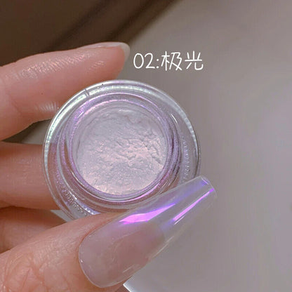 Nail Art Powder Chrome Metallic Mirror Pigments Iridescent Pearl Glitters Decors