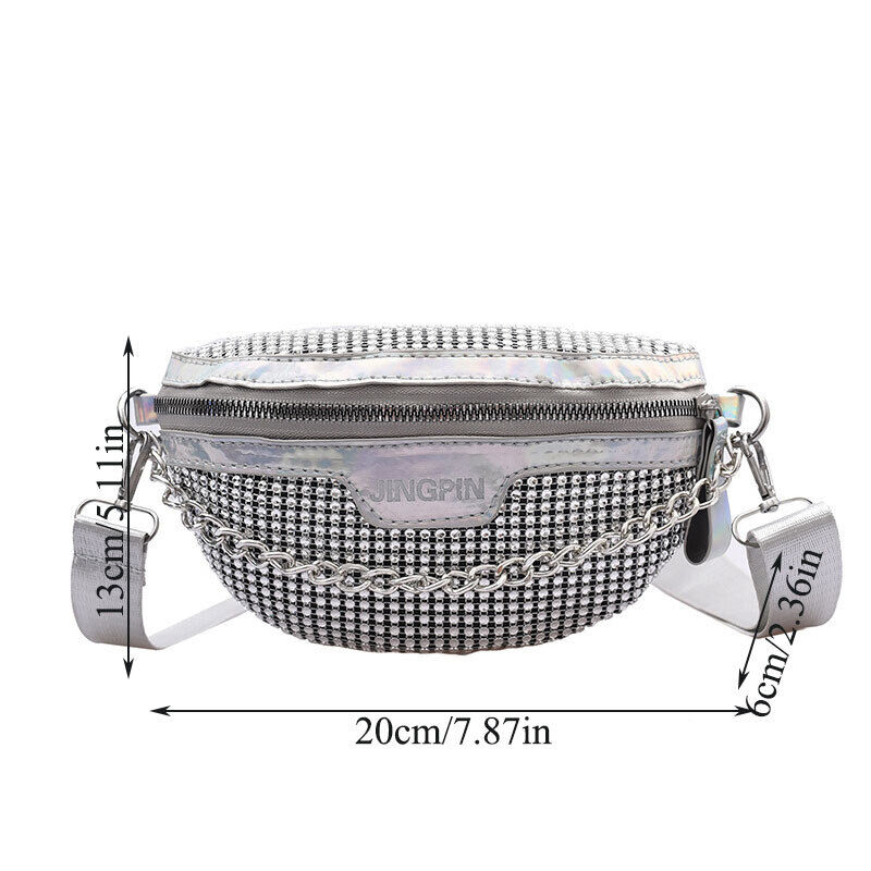 Womens Shiny Crystal Bag Rhinestone Underarm Bag Handbag Clutch Bag Shoulder Bag