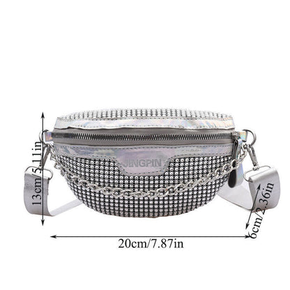 Womens Shiny Crystal Bag Rhinestone Underarm Bag Handbag Clutch Bag Shoulder Bag
