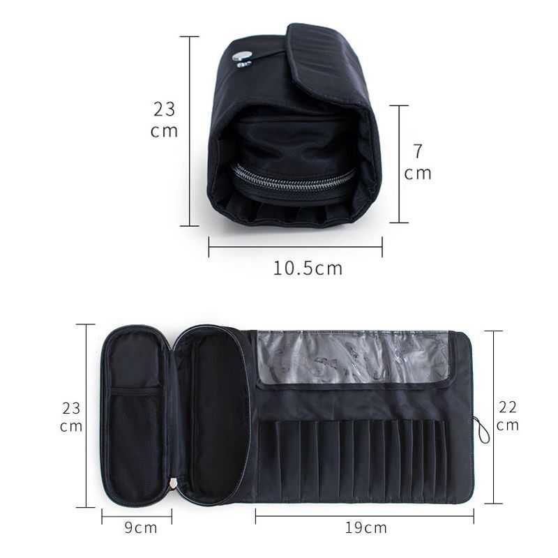 Makeup Bag Cosmetic Brush Travel Organizer Tools Rolling Bag Waterproof Nylon