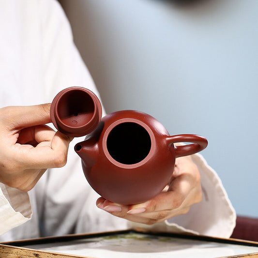 4.6" Chinese Yixing Zisha Pottery Clovershrub Clay 200ML Ball Holes Teapot 龙蛋