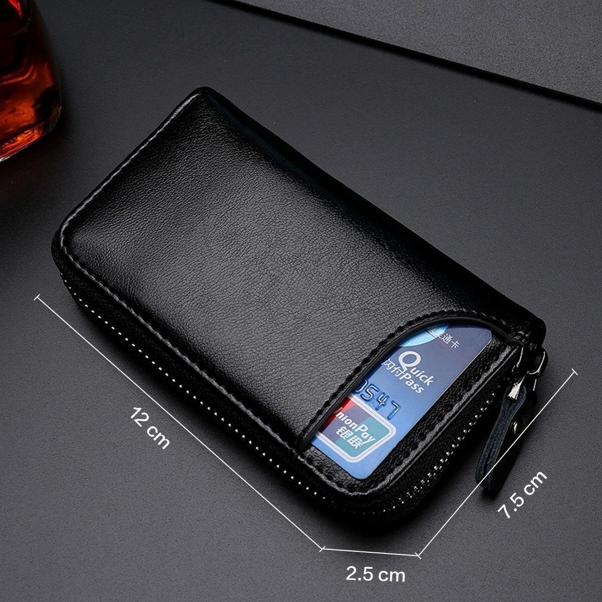 Zipper Wallet Leather Men Key Holder Pouch Purse Unisex Useful Key Organizer Bag