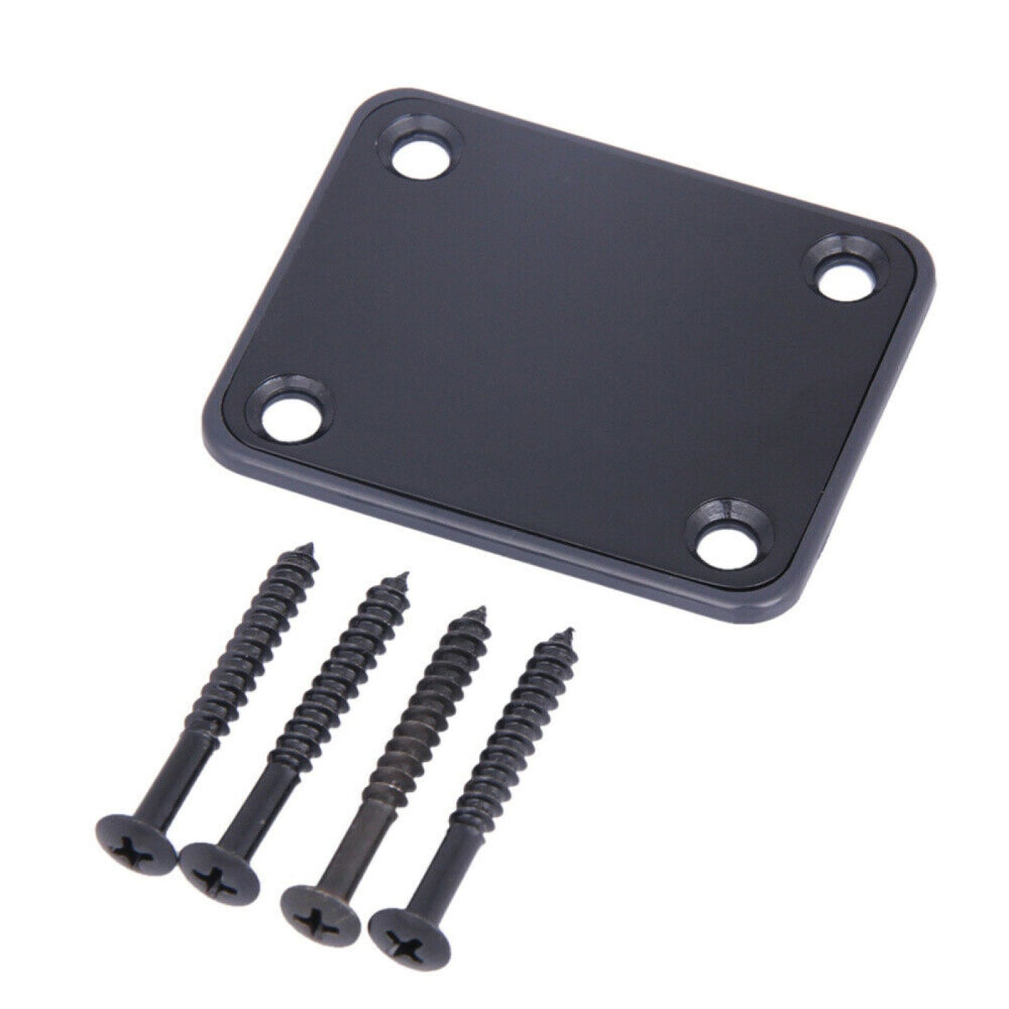Black Electric & Cigar Box & Jazz Bass Guitar Neck Plate with 4 Screws A
