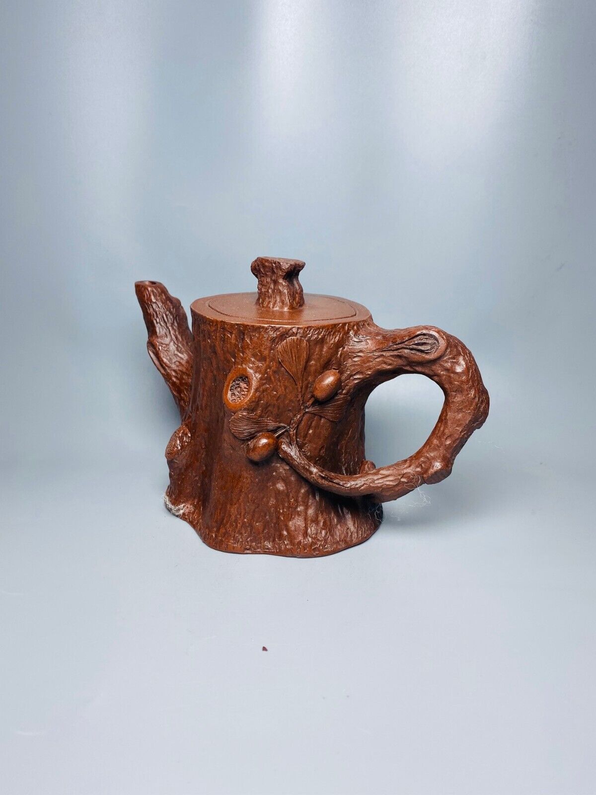 Chinese Yixing Zisha Clay Handmade Exquisite Teapot （树桩壶 底款：陈鸣远）