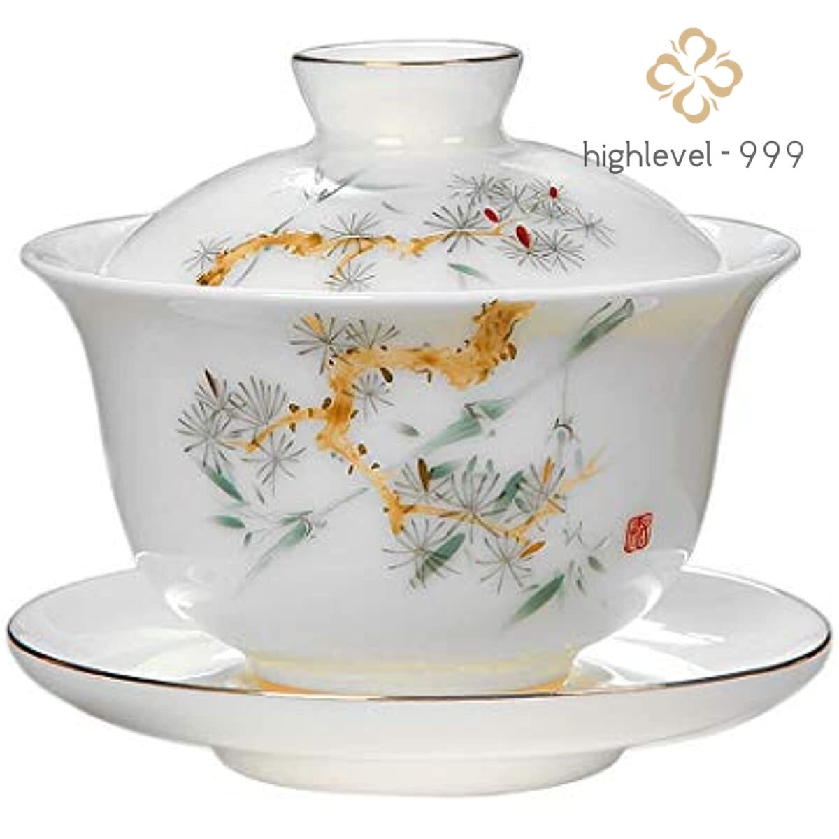 Chinese Traditional Teaware Jingdezhen Handmade Porcelain Tea Cup Gaiwan