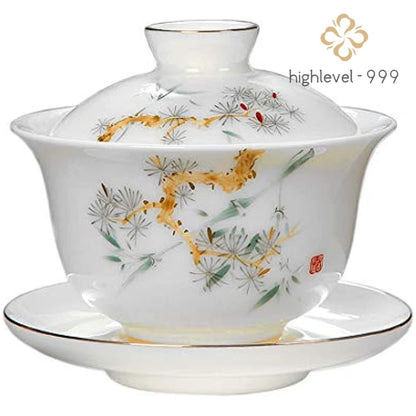Chinese Traditional Teaware Jingdezhen Handmade Porcelain Tea Cup Gaiwan