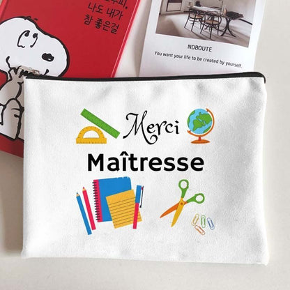 Canvas Makeup Bag White Cosmetic Beauty Organizer Toiletry Storage Pouch Purse