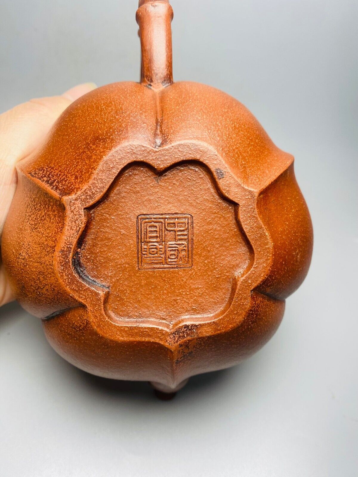 Chinese Yixing Zisha Clay Handmade Exquisite Teapot （六棱竹节 底款：汪寅春）