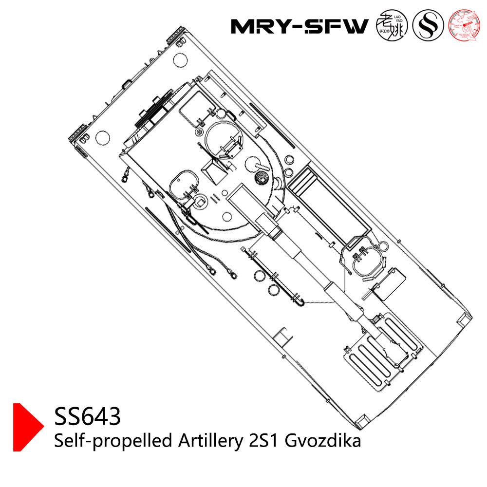 SSMODEL SS144643 1/144 Military Model USSR Self-Propelled Artillery 2S1 Gvozdika