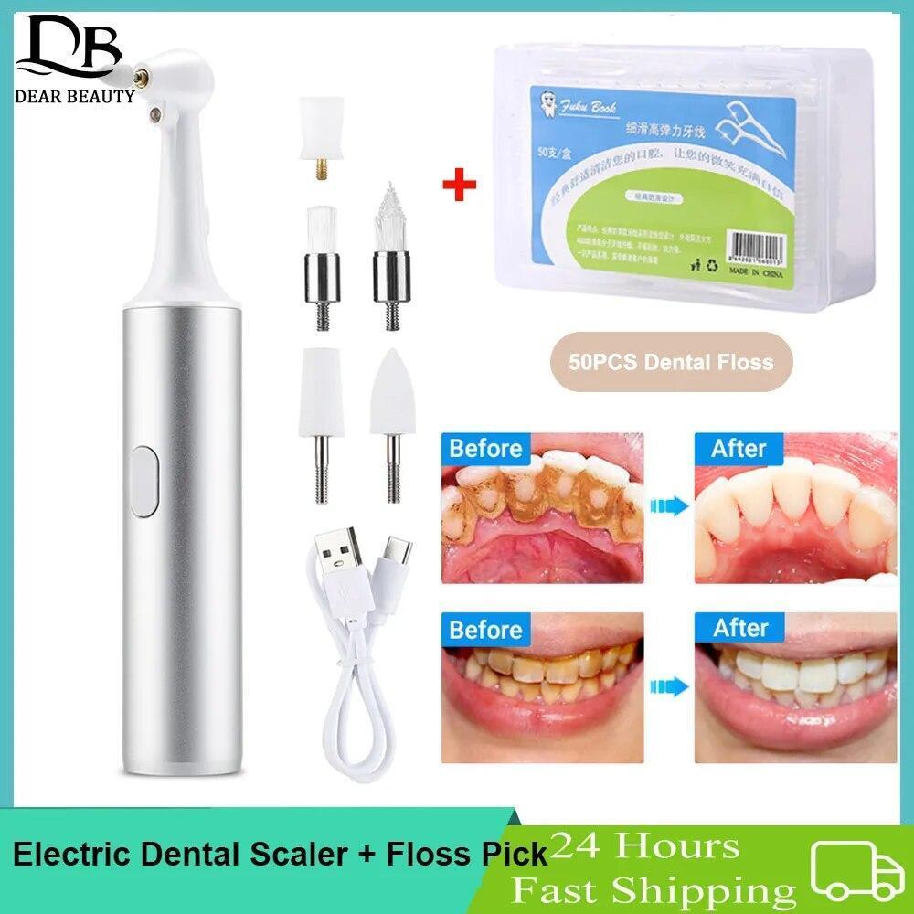 Oral Electric Teeth Polisher Dental Tartar Remover Plaque Stains Cleaning Multif
