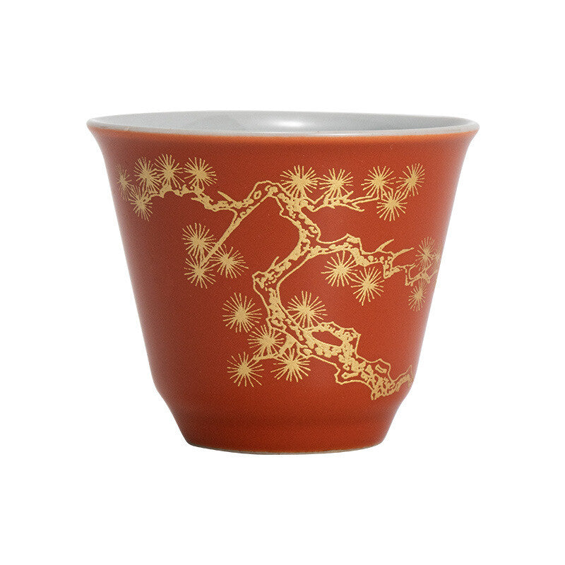 Pine Needle Guest Cup Retro Ceramic Tea Cup Master's Cup Kung Fu Tea Set Tea Cup