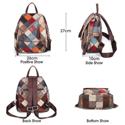 Backpacks Genuine Leather School Bag Knapsack Traveling Polyester Multicolor 1PC