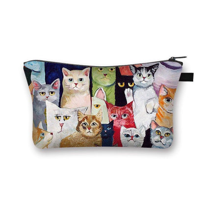 Cute Cat Print Cosmetic Case Makeup Bags Cosmetic Bags Travel Storage Organizers