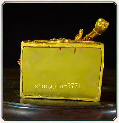8.3" Brass Padampa Sangye Pha Dhampa Sangye Buddha Statue Gold Coating Decor