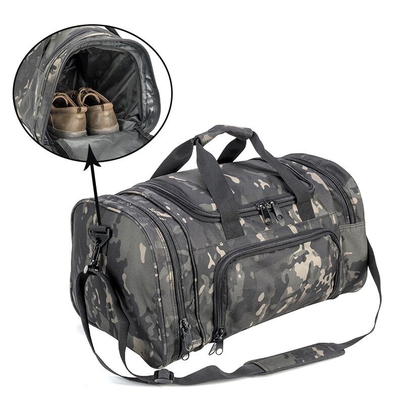 Tactical Travel Bag Men Outdoor Handbag Sports Bags Gym Hiking Bag Shoes