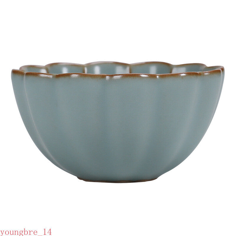 Ru Kiln Ceramic Small Tea Cup Sample Single Tea Cup Tea Ceremony Teaware Sets