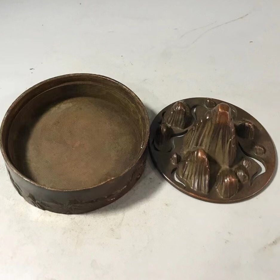 New Vintage Chinese Landscape Incense Burner Bronze/Brass Candle Burner Holder