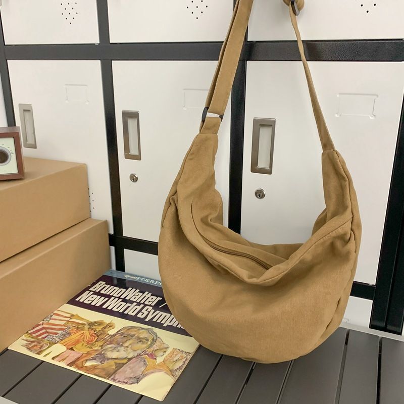 Canvas Fabric Grunge Big Soft Slouchy Hobo Bag Laptop Weekender Side Shoulder