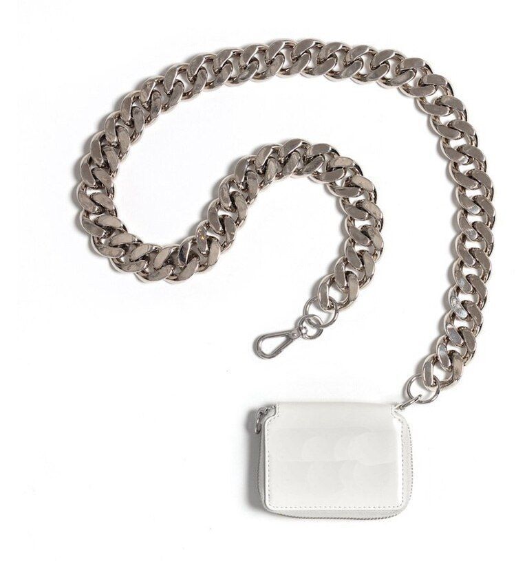 Thick Leather Crossbody Bag Metal Chain Shoulder Bag Wallet Mini Bag Coin Purse