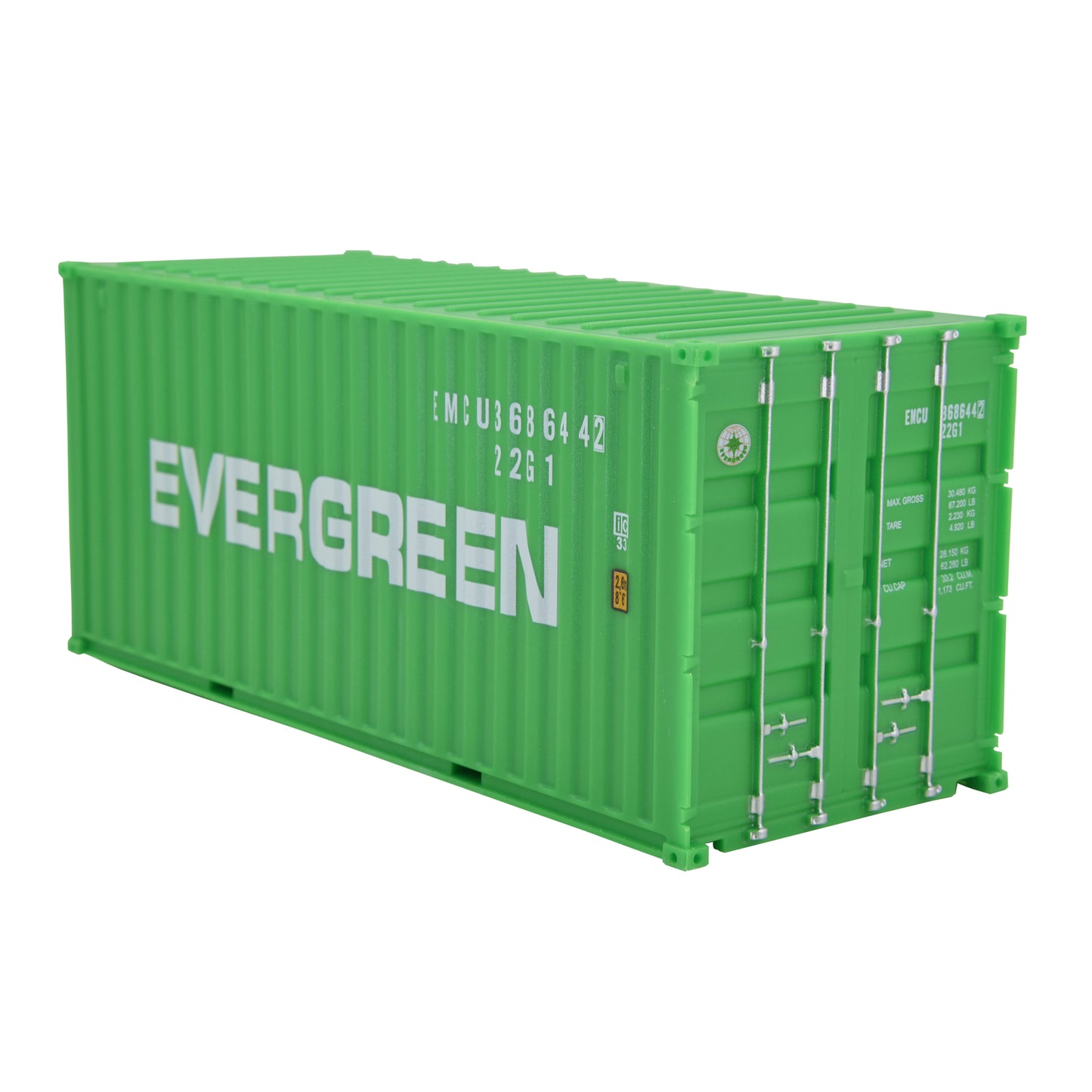 1:35 EVERGREEN 20GP Shipping Container Model Plastic Office Home Decorate Toy
