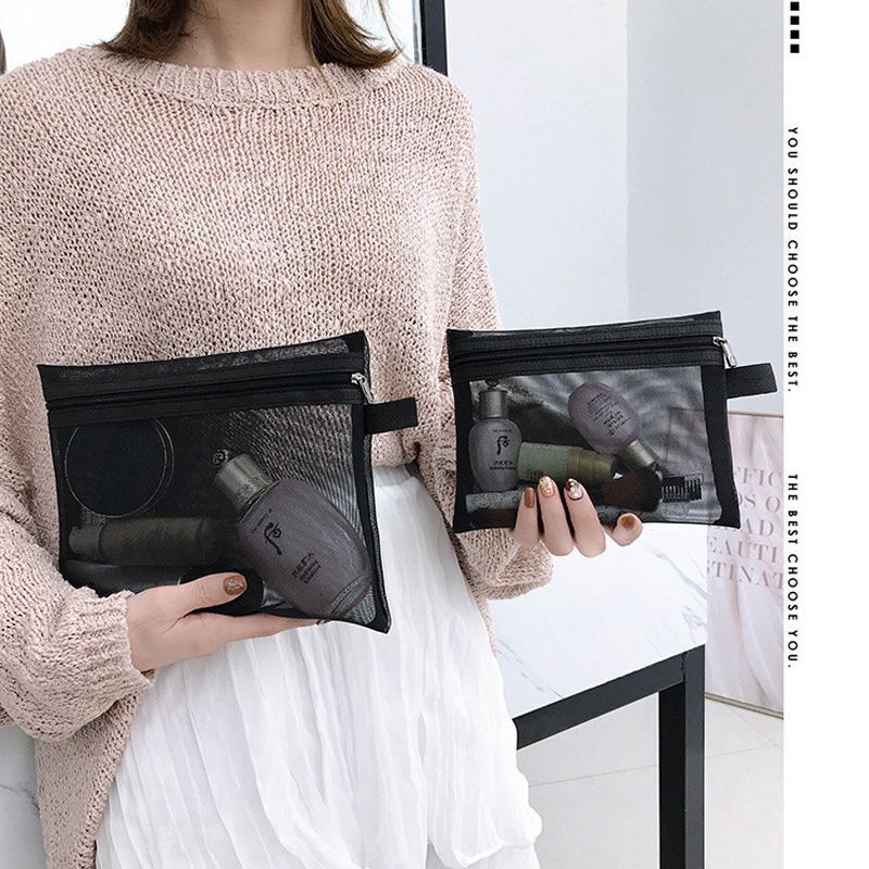 Cosmetic Bag Small Mesh Makeup Bag Organizer Lipstick Bag Ladies Toiletry Pouch