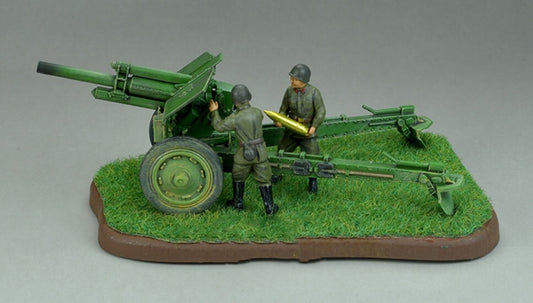 1/72 Soviet M-30 howitzer Tank Platform + 2 Soldier Finished Model