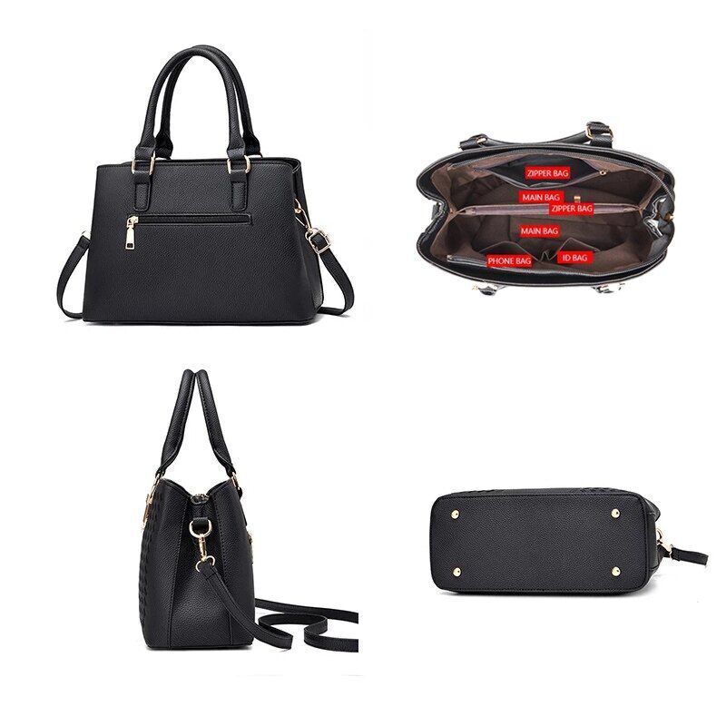 Women Leather Bag Embroidery Messenger Bags Luxury Handbags Bag Female Polyester