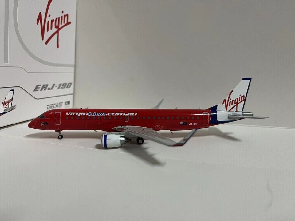 1:200 JC Wings Virgin Blue Embraer ERJ-190 Passenger Airplane Diecast Model
